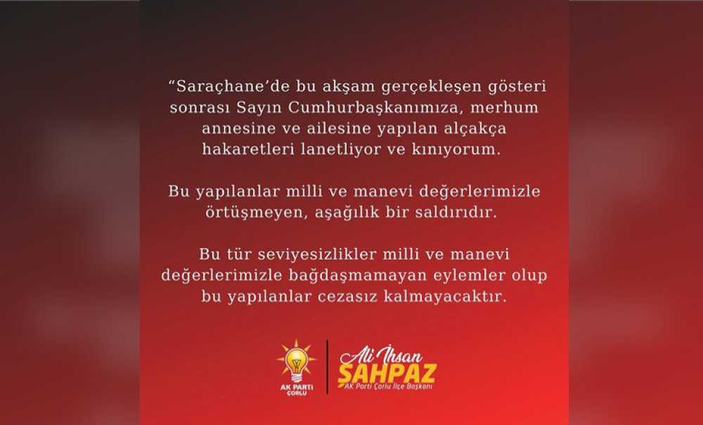 Ali İhsan Şahpaz'dan Kınama Mesajı