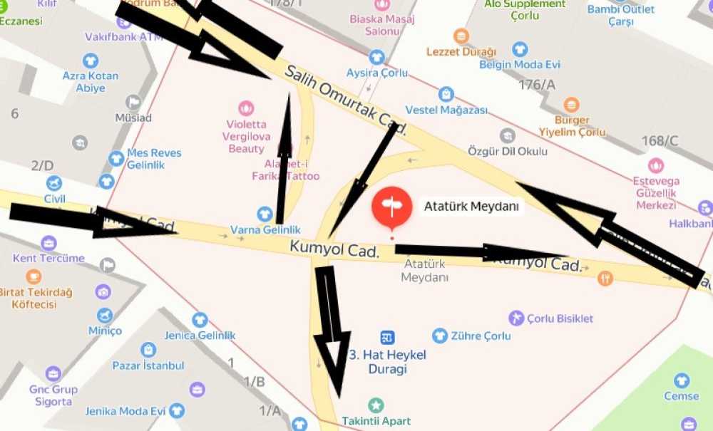 Atatürk Meydanı'nda Trafik Çilesi