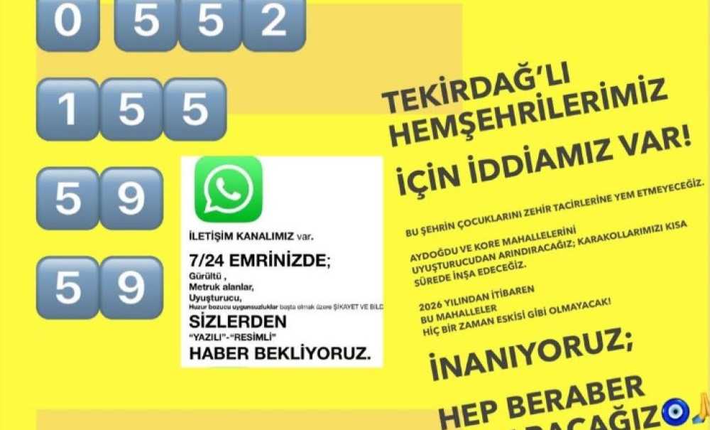 “Aydoğdu Ve Kore Uyuşturucudan Arındırılacak”