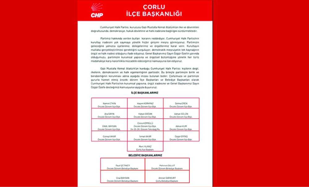 Başkanlar Özgür Özel'den Yana Tavır Aldı