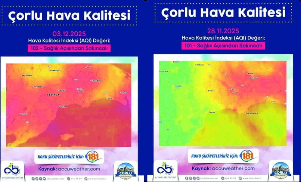 Çorlu Halkı Kasım Ayında Zehirli Hava Soludu