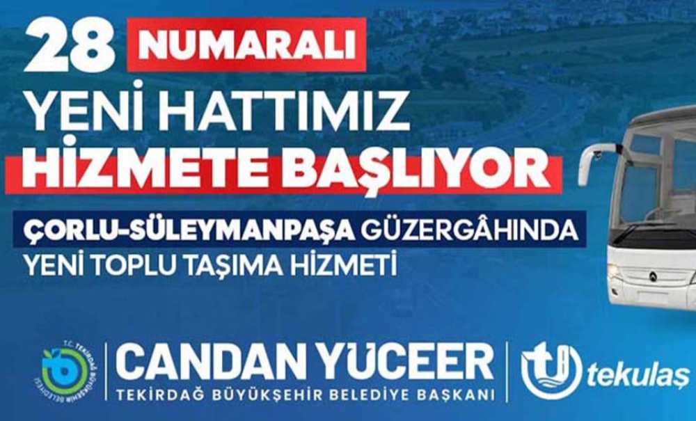 Çorlu-Süleymanpaşa Arası Toplu Taşıma Hizmeti Başladı