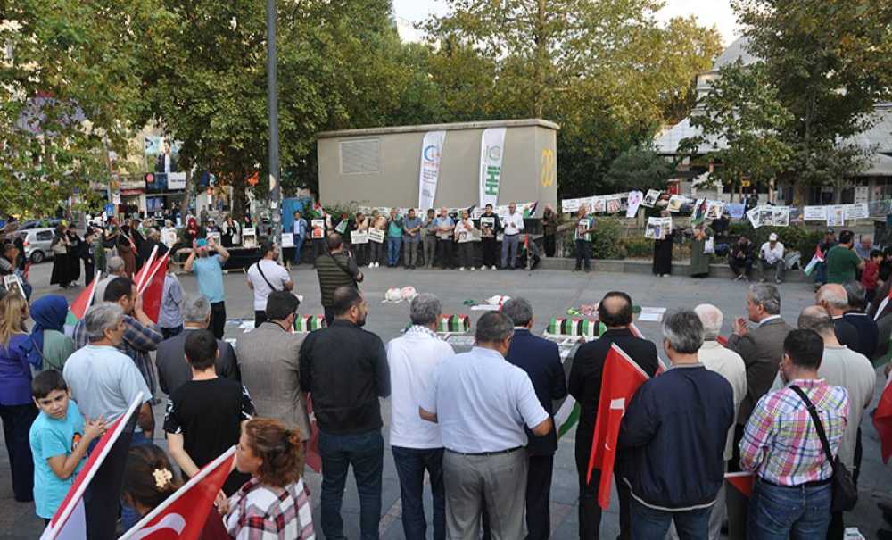 Çorlu'da Filistin İçin Bir Araya Gelindi