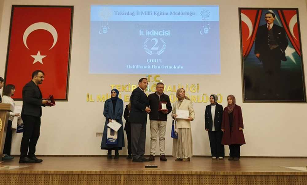 Çorlu'daki Okullar Ödüllendirildi