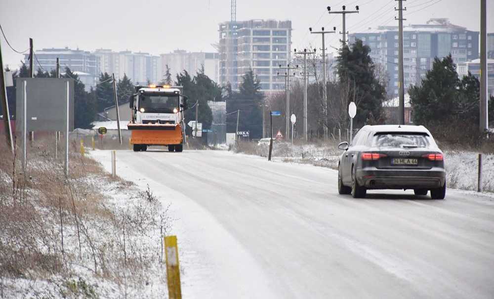 Çorlu'ya 2'Nci Kez Kar Yağdı