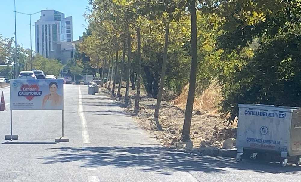 Erdal İnönü Caddesi̇'nde Kaldırım Çalışmasi Sürüyor