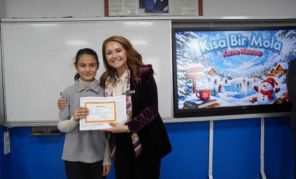 Müge Başkan, Öğrencilerin Karne Heyecanına Ortak Oldu