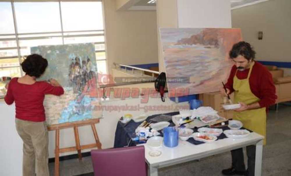 Çorlu Devlet Hastanesi Ressamları Ağırladı