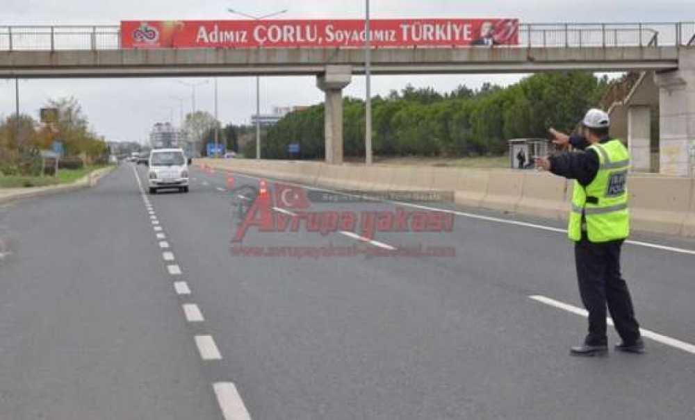 Çorlu'da Kar Lastiği Takmayana Ceza