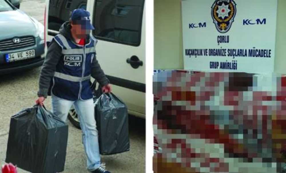 Çorlu Kom Ekipleri 4 Bin Paket Kaçak Sigara Ele Geçirdi