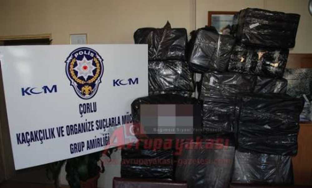 Çorlu Kom Ekipleri 6 Bin Paket Kaçak Sigara Ele Geçirdi