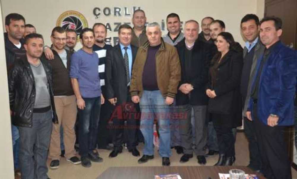 Çorlu Şoförler Odası Başkan Adayı Musabeyli`den Çorlu Gazeteciler Derneği`ne Ziyaret