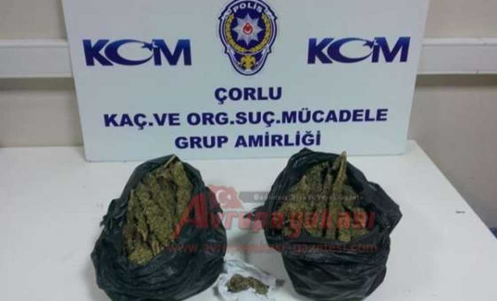 Çorlu'da 2 Kilogram Esrar Ele Geçirildi