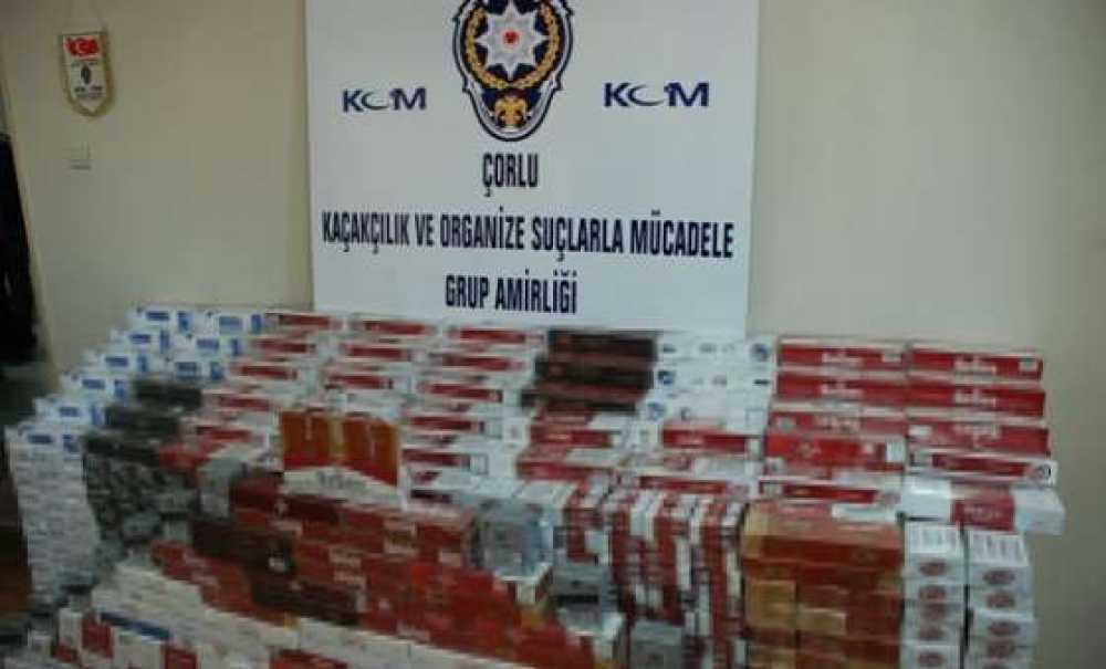 Çorlu Polisi Bin 400 Paket Kaçak Sigara Ele Geçirdi