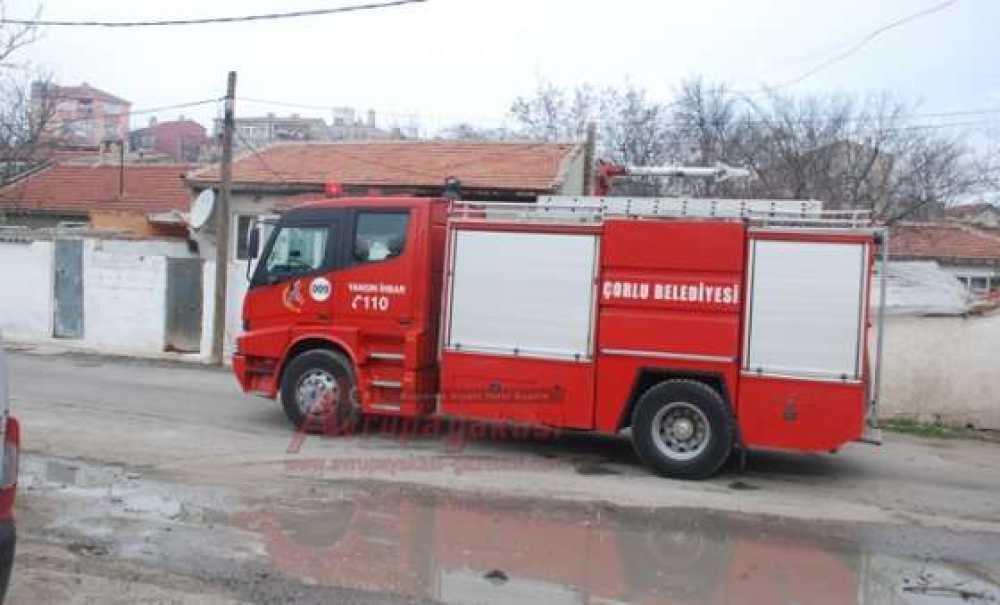 Çorlu`da Baca Yangını