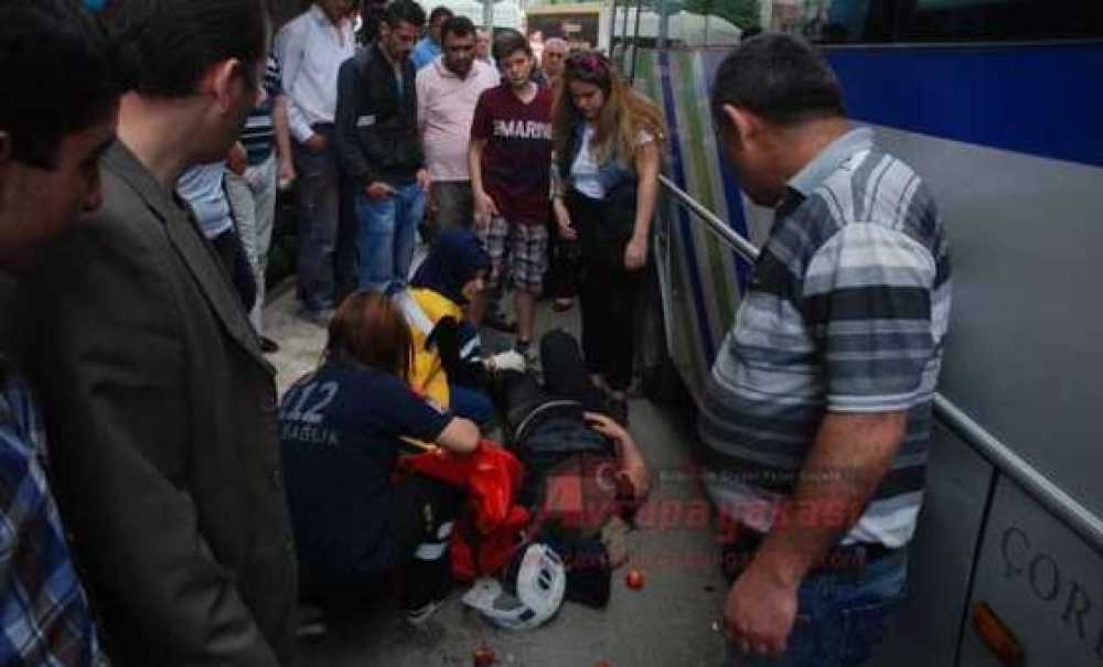 Halk Otobüsünün Çarptığı Kadın Yaralandı