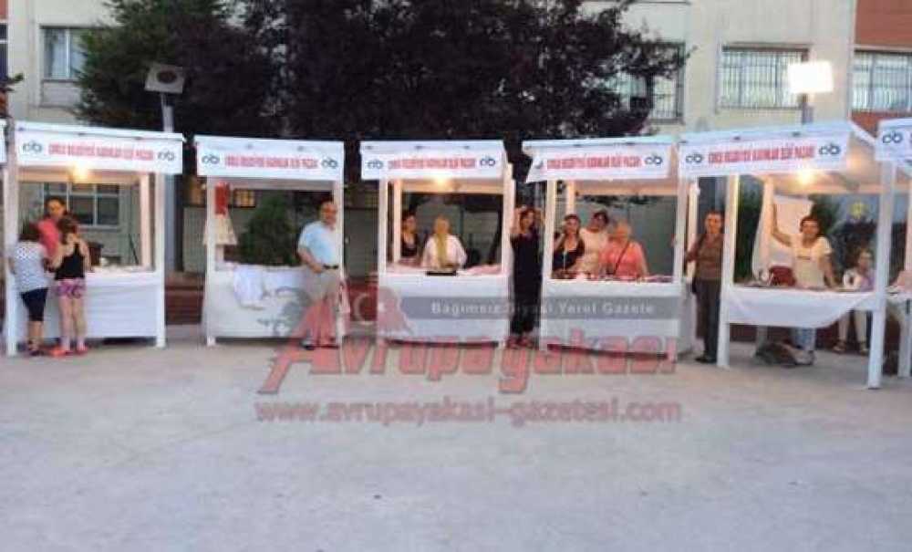 Çorlu Kültür Ve Sanat Derneği Üyeleri Gece Pazarında Tezgah Açıyor