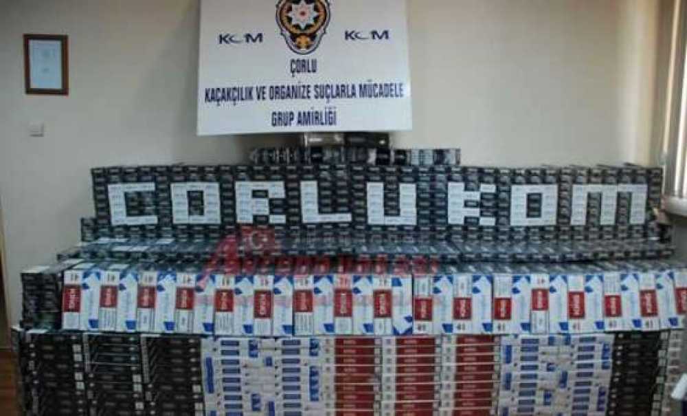 Çorlu Polisi 38 Bin Paket Kaçak Sigara Ele Geçirdi