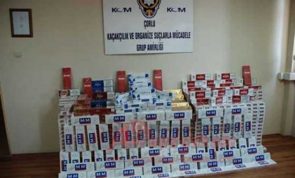 Çorlu Polisi 7 Bin Paket Kaçak Sigara Ele Geçirdi