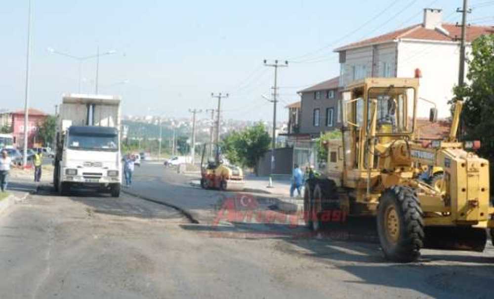 Sağlık Mahallesi`nde Asfaltlama Çalışması