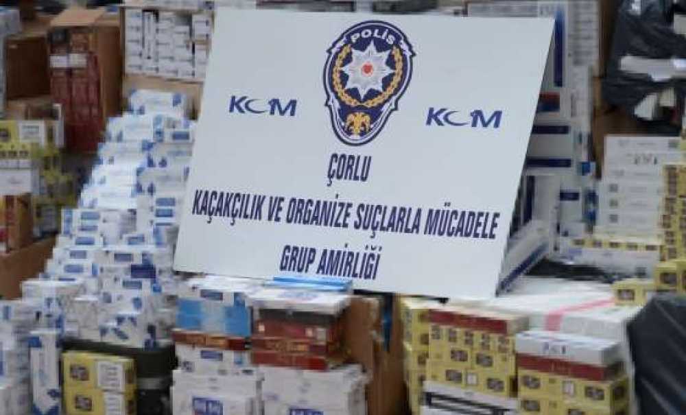 Çorlu Polisi 3 Bin 800 Paket Kaçak Sigara Ele Geçirdi