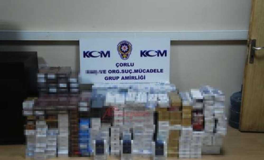 Çorlu Polisi Kaçak Sigara Ele Geçirdi