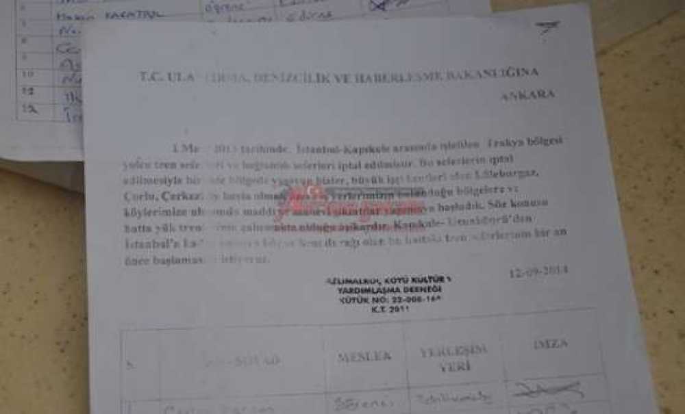 Tren Seferleri Için Imza Kampanyası