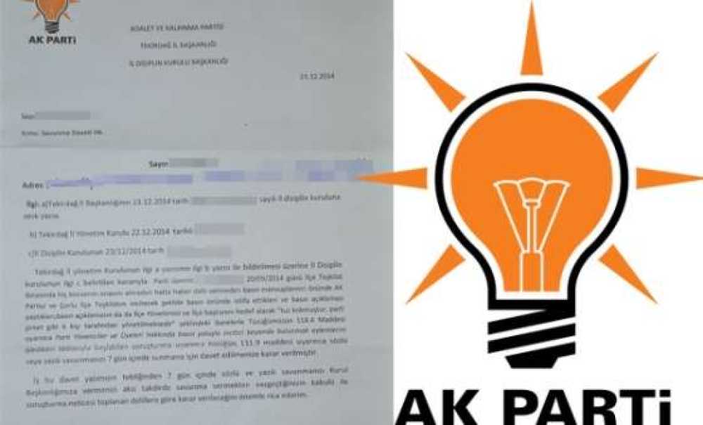 Ak Partililerin Savunması İstendi