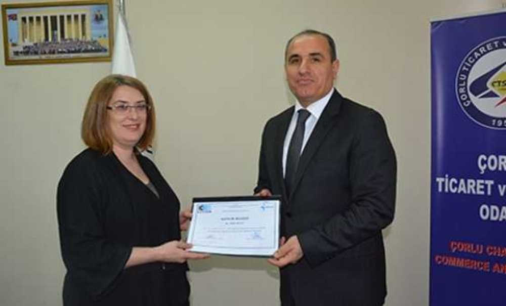 Çorlu Tso`dan Girişimci Adaylarına Sertifika