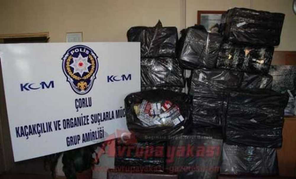 Çorlu Kom Ekipleri 7 Bin Paket Kaçak Sigara Ele Geçirildi