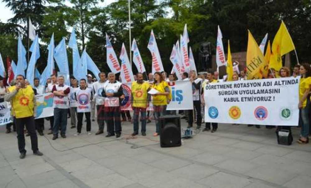 Çorlu`da Öğretmenlerden Rotasyon Tepkisi