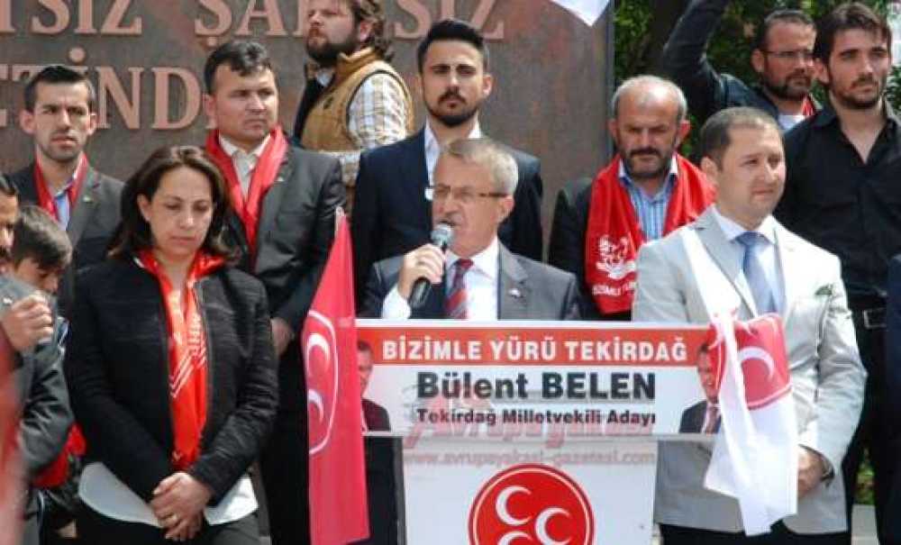 Çorlu`daki Mhp`liler Bülent Belen Ile Yürüdü