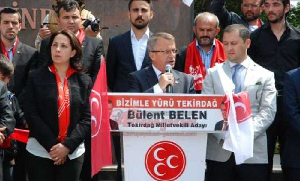 Çorlu`daki Mhp`liler Bülent Belen Ile Yürüdü