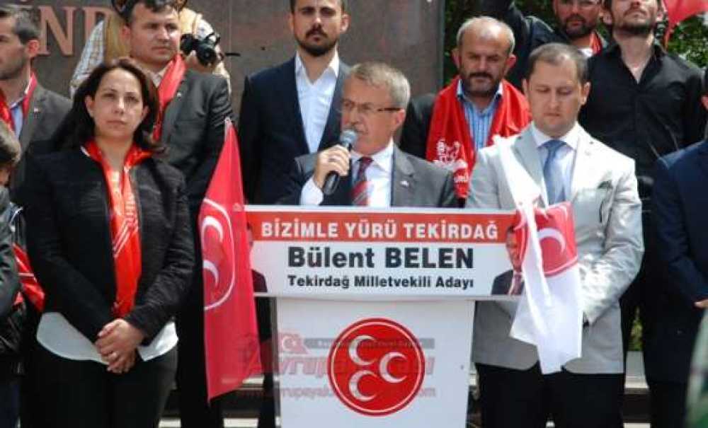 Çorlu`daki Mhp`liler Bülent Belen Ile Yürüdü