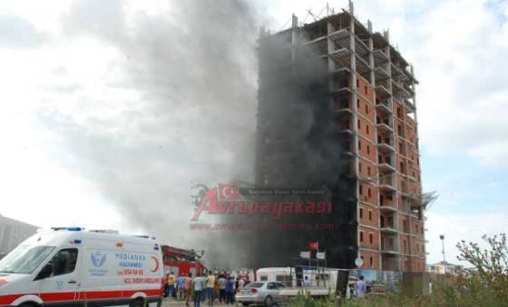 Yapımı Süren İnşaatta Yangın Çıktı