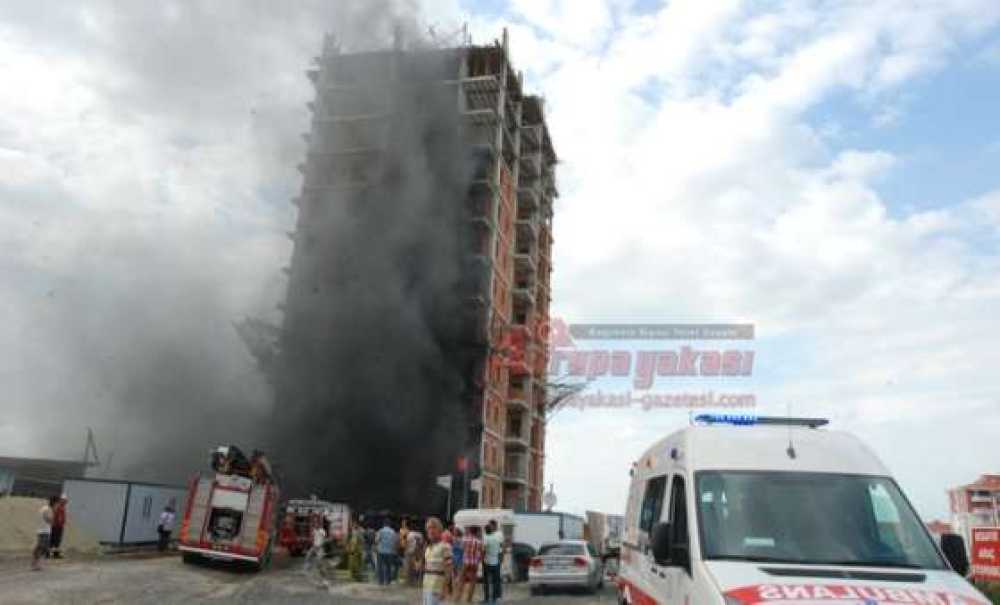 Yapımı Süren İnşaatta Yangın Çıktı