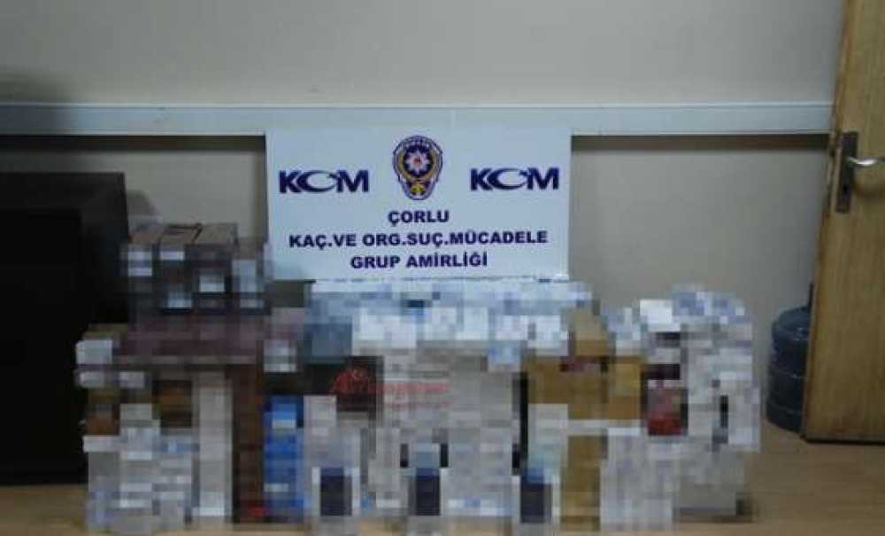 Çorlu'da Bin 800 Paket Kaçak Sigara Ele Geçirildi