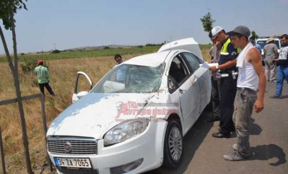 Çorlu`da Kaza 3 Yaralı (Görüntülü)