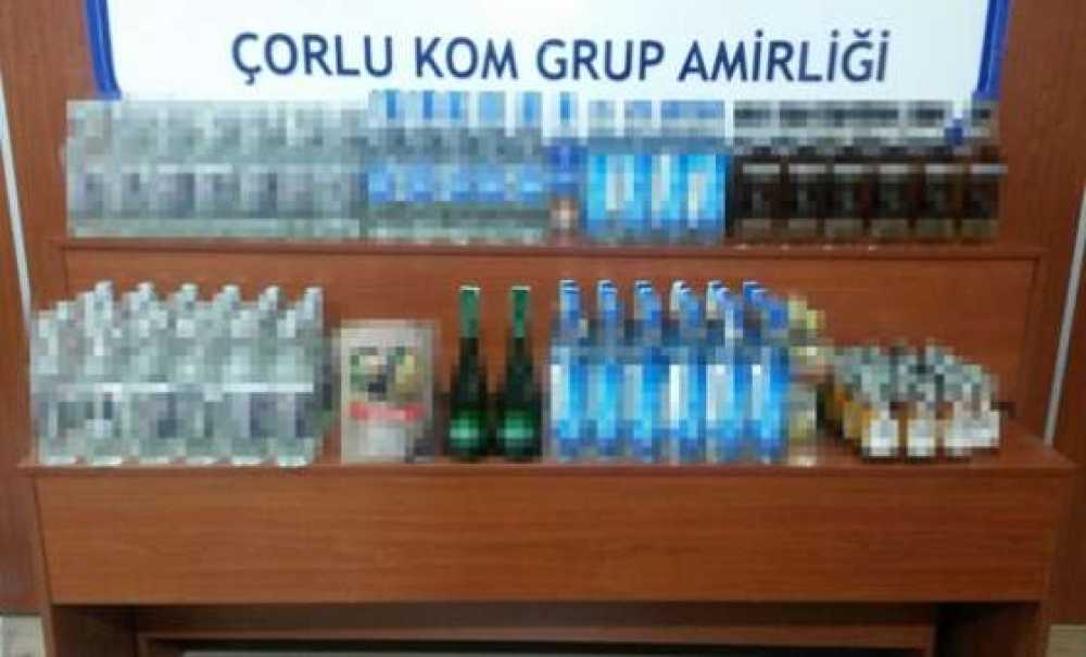 Çorlu Kom Ekiplerinden Kaçak İçki Operasyonu