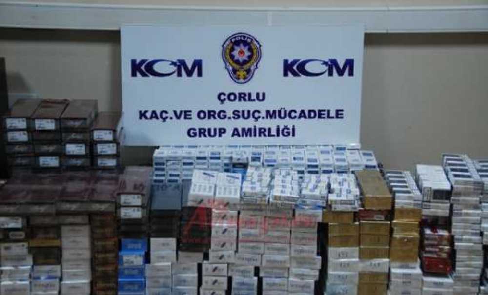 Çorlu'da Kaçak Sigara Ele Geçirildi