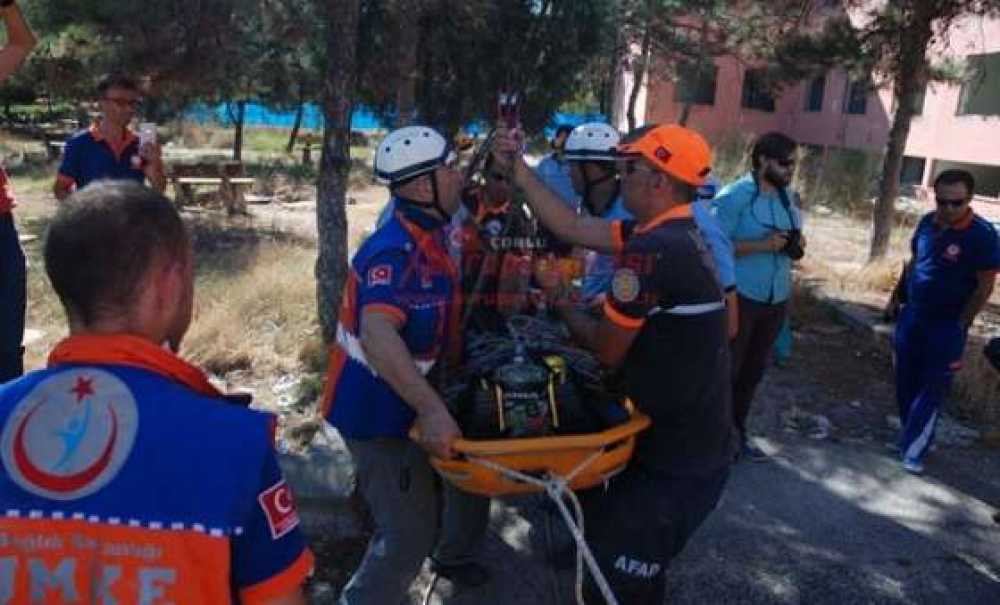 Çorlu`da Gerçeğini Aratmayan Deprem Tatbikatı