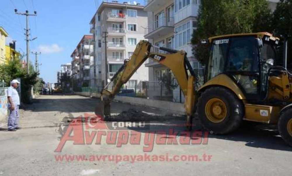 Çorlu`da Asfaltlama Çalışmaları Devam Ediyor