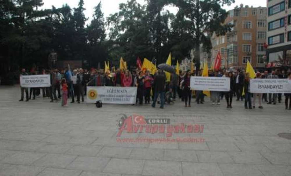 Eğitim Sen Çorlu Temsilciliği Üyelerinden İş Bırakma Eylemi