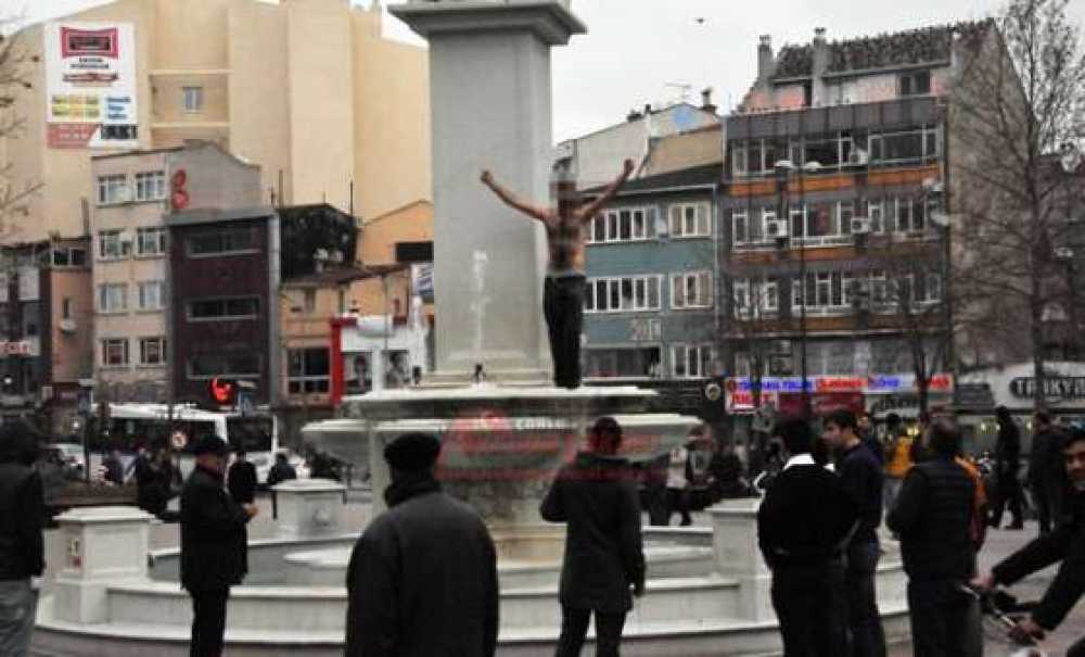 Süs Havuzunun Üstüne Çıktı İntihara Kalkıştı