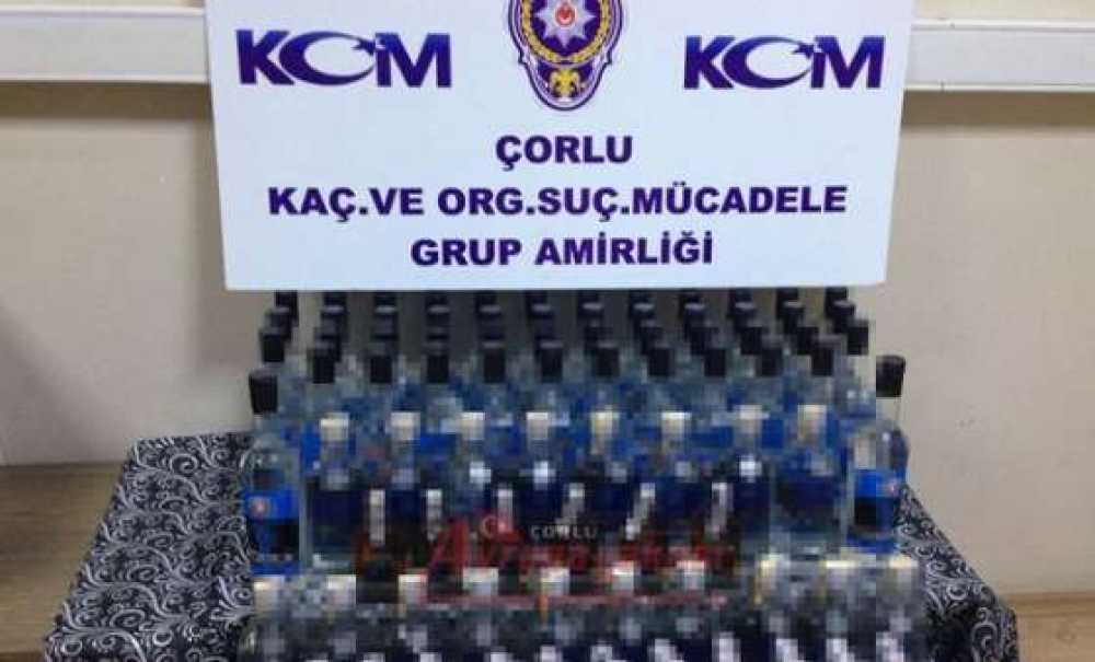 Çorlu Kom Ekipleri Kaçak İçki Ele Geçirdi