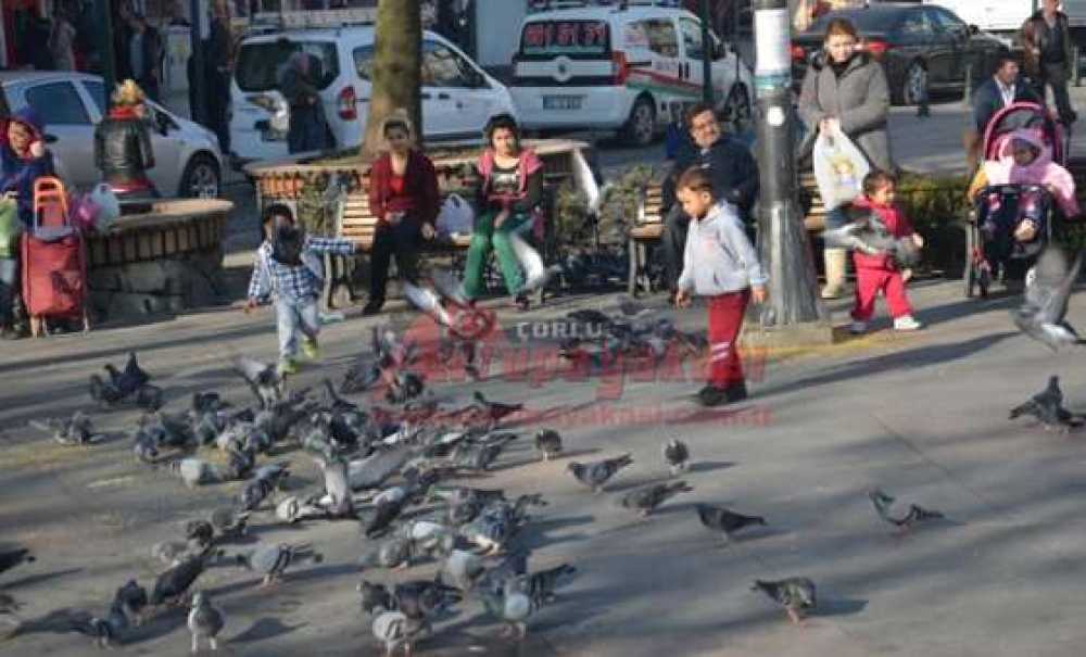 Güneşi Gören Çorlulular Meydan Ve Parkları Doldurdu