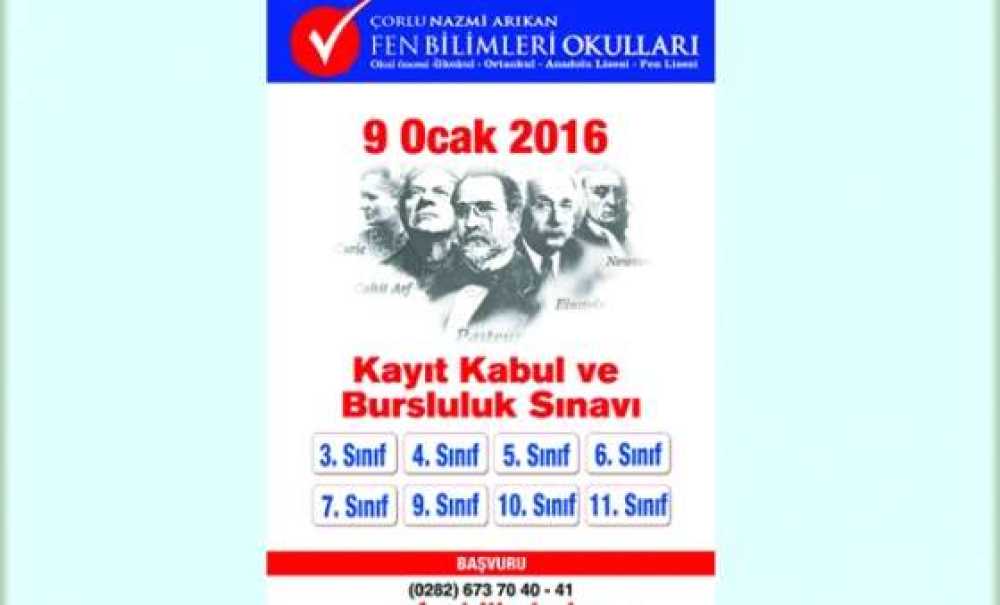 Çorlu Fen Bilimleri Okulları Kayıt Kabul Sınavı Yapacak