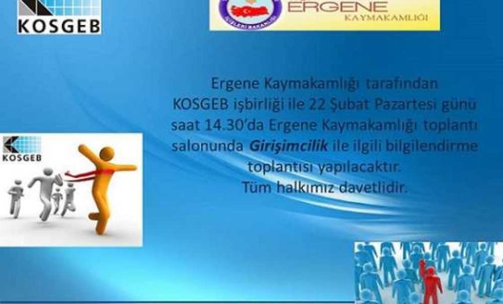 Ergene`de Girişimcilik Eğitimi Düzenlenecek