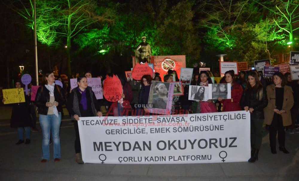 Çorlu Kadın Platformu'ndan Kadınlar Günü Eylemi