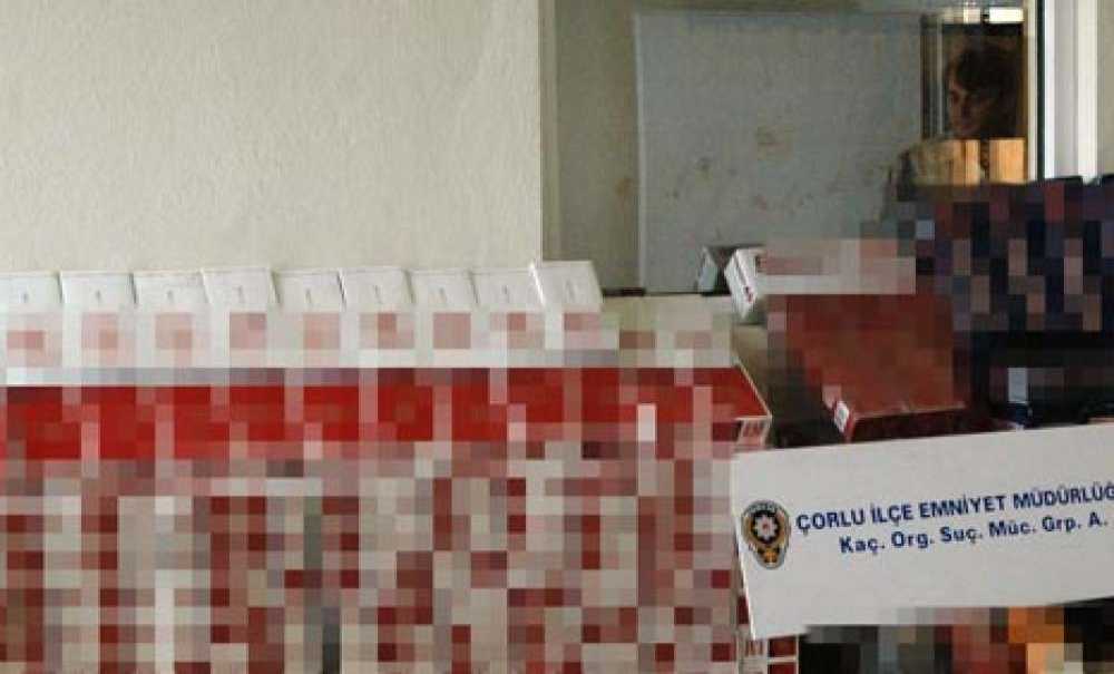 Çorlu Kom Ekipleri Kaçak Sigara Ele Geçirdi